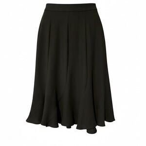 Vintage Midi Skirt Womens 12 Black Good A-Line Flounce Hem Made in USA